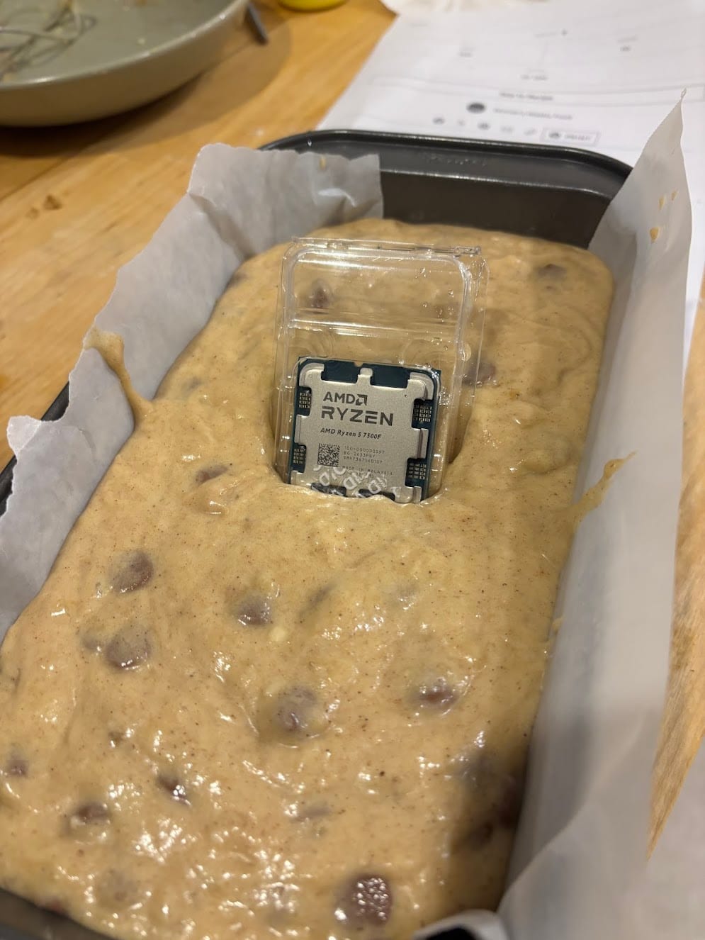CPU in banana bread batter